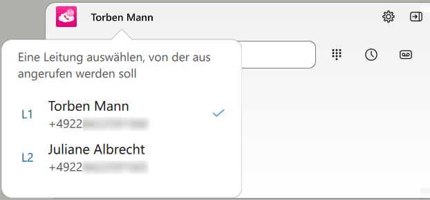 Mehrfach-Anruf im Anruf-Dock