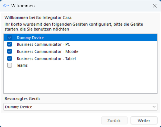 Bevorzugte Geräte