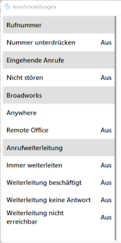 Anrufeinstellungen