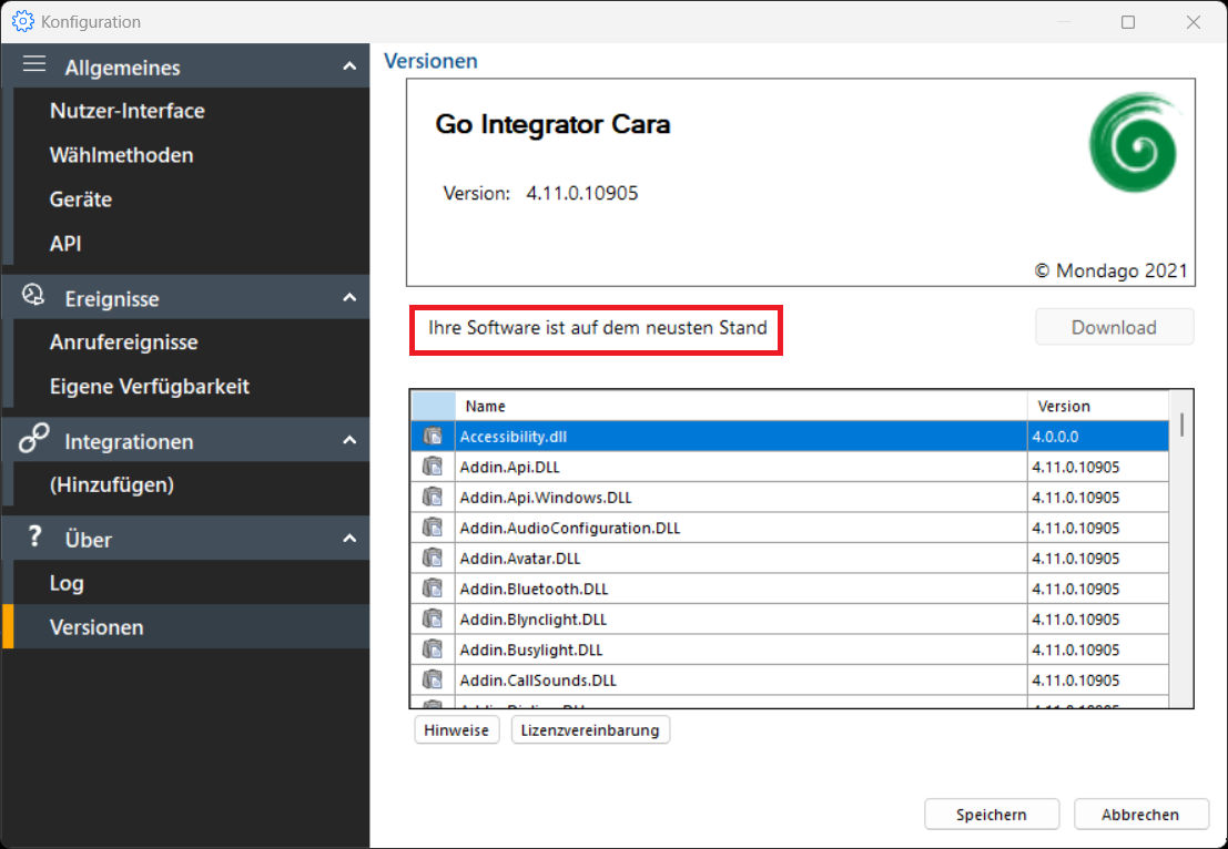Go Integrator CARA - kein App-Update vorhanden