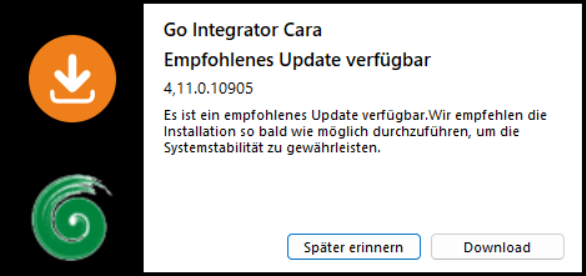 Go Integrator Cara - Update Erinnerung