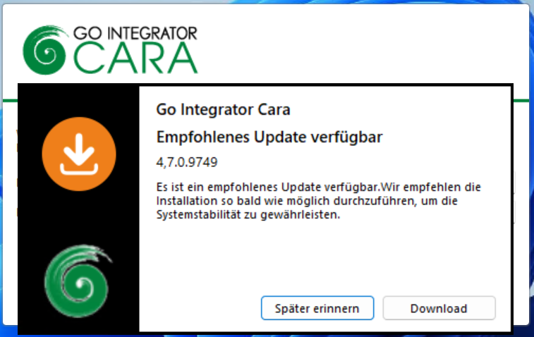 Go Integrator Cara - Update Erinnerung