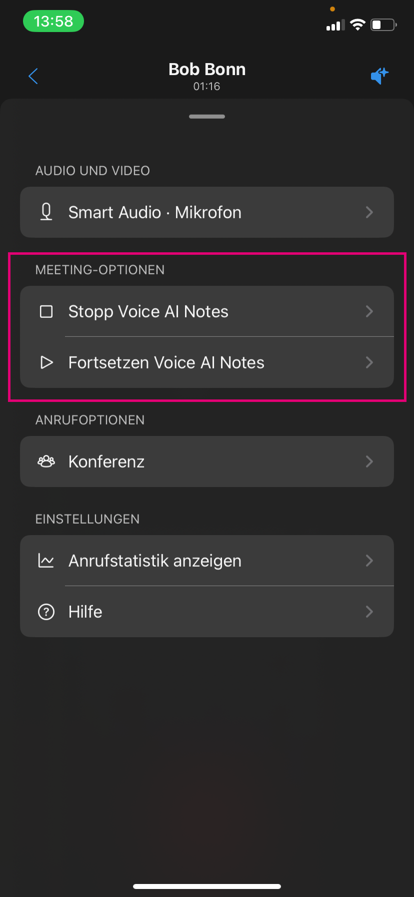 Vice AI Notes: Stopp & Fortsetzen