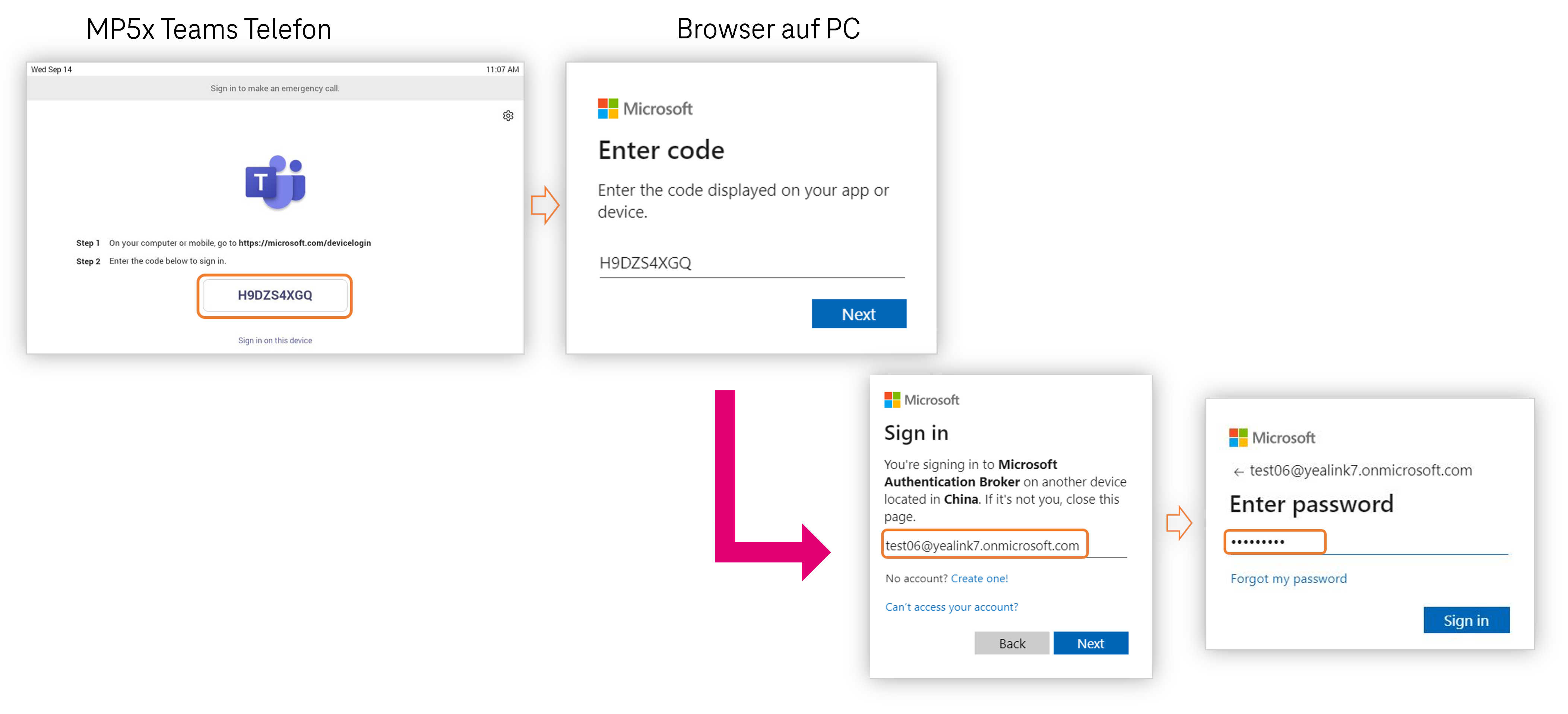 MP5x über Teams-Client verbinden