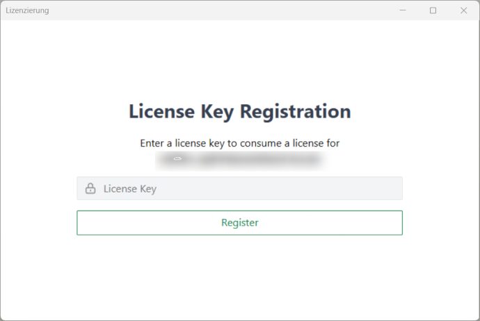 Licence Key Registration