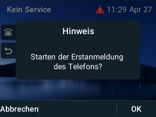 Yealink T73W - Starten der Erstanmeldung