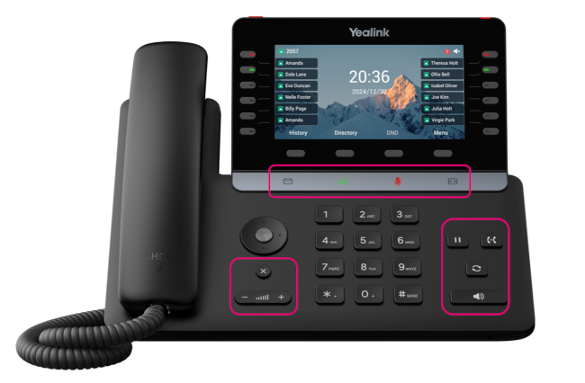 Yealink T85W - feste Tasten