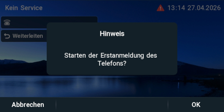 Yealink T85W - Starten der Erstanmeldnung