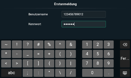 Yealink T87W - Benutzerdaten eingegeben