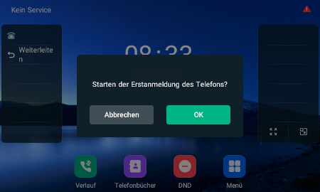 Yealink T87W - Erstanmeldung starten