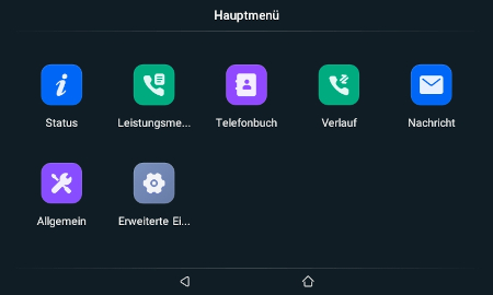 Yealink T87W - Hauptmenü